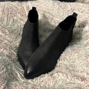 Black Nine West Leather Ankle Boots